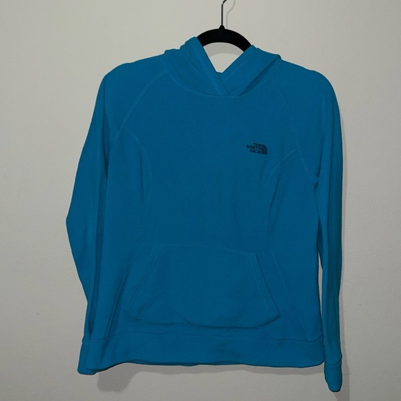 The North Face | hooded blue pullover fleece, medium. - Picture 1 of 8